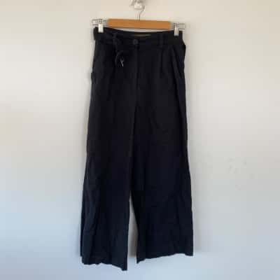 Princess Highway Black Linen Belted Pants  Size 6