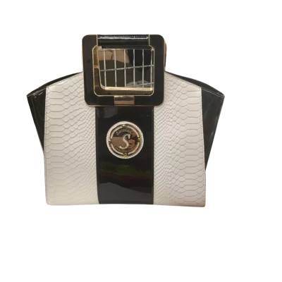 Womens Serenade Handbag Black  / White 