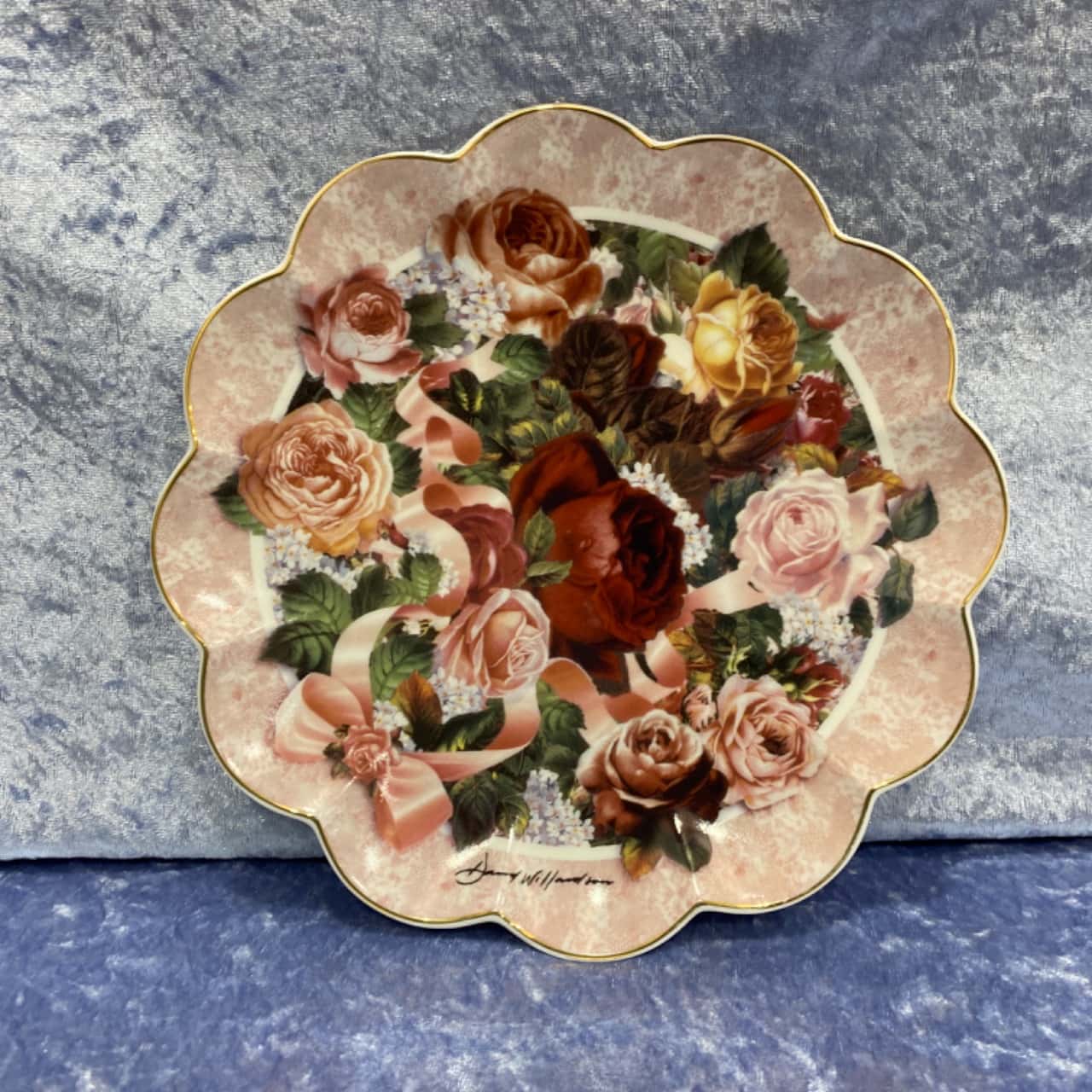 Victorian Rose Bouquet Vintage Plate
