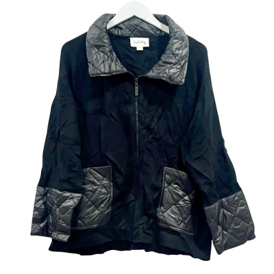 Joseph Ribkoff Black Zip up Jacket w/quilted Detail Size L