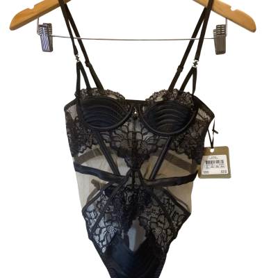 Honey Birdette Womens Size 8A Bodysuit Black  