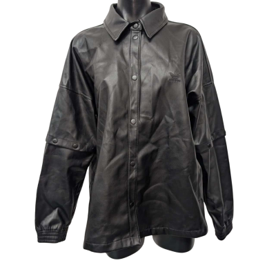 Women's Always Adidas Original Faux Leather Track Jacket with Removable Sleeves