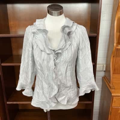 Anthea Crawford Womens  Size 10 Blouse Grey 