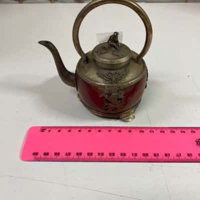 Vintage Chinese Teapot with Monkey Handle Lid.
