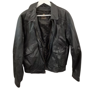  Vintage Mens Byrnes & Baker Leather Jacket Size M
