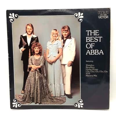 12" Vinyl Record - The Best Of Abba - With Bonus Beautiful All-Gloss Bonus Card Issue Living Colour Souvenir Selection To Celebrate Their Australian Tour Released 1975