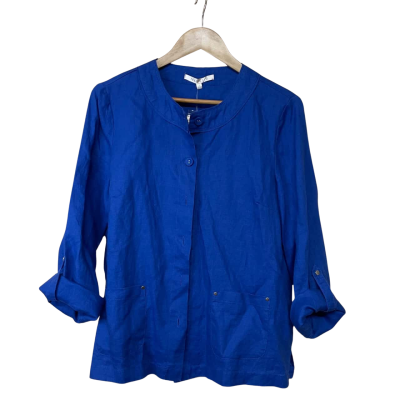 Brand New - Noni B Jade Linen Jacket in Electric Blue - Size 10
