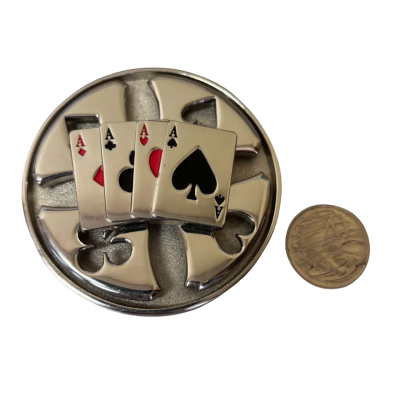 Ace of spades spinning belt buckle