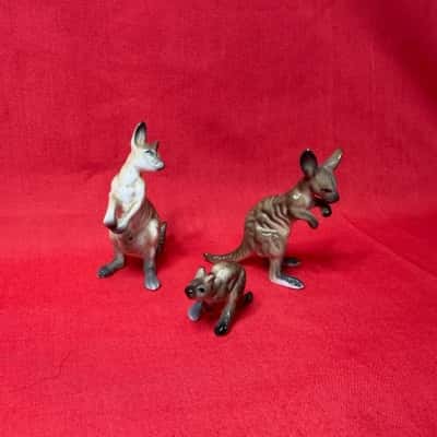 Charming Vintage Miniature Kangaroo Family 