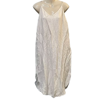 Witchery Womens  Size 10 Shoestring Strap Dress Black  / Pinstriped / White 