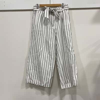 Sussan Womens  Size 12 Wide Leg Pants Black  / Striped / White 