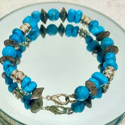 Turquoise  Howlite Gemstone Bracelet 