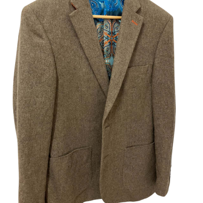 Oxford Mens  Size M Blazer Brown / Burnt Orange No fabric label wool?
