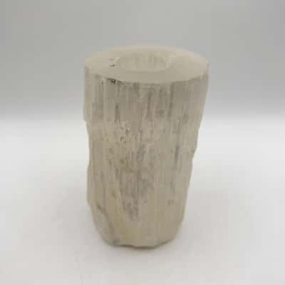 Large Selenite Cylinder Candle Holder