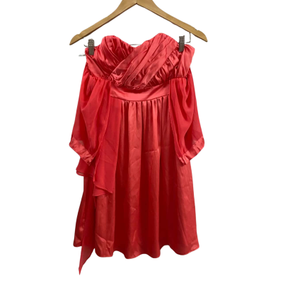  Womens Out With Evie  Size 8 Grace Midi Dress Coral 