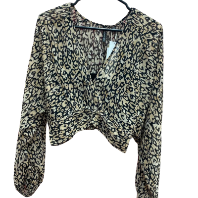 BNWT Forever New Womens  Size 14 Cropped leopard print Top 