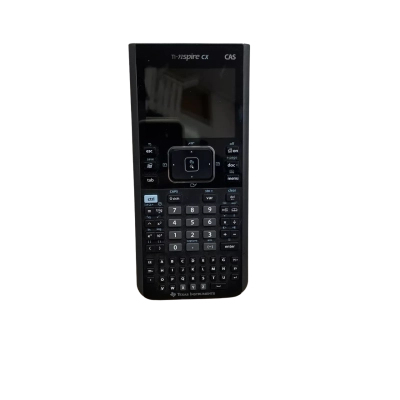 Texas Instruments TI-Nspire CX CAS graphing calculator, featuring a color display and computer algebra system (CAS) capabilities.
