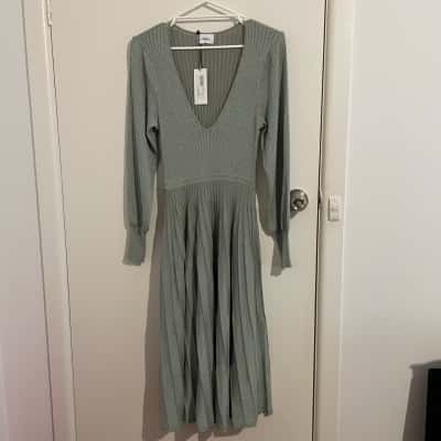 Sheike Womens  Size S Long Sleeve Knit Dress Mint Green RRP $169.95