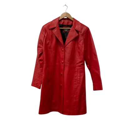  Golden leather   Size 18 Trenchcoat Red 