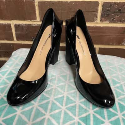United Nude Womens Size 39 Black Hi Pump Leather Heels