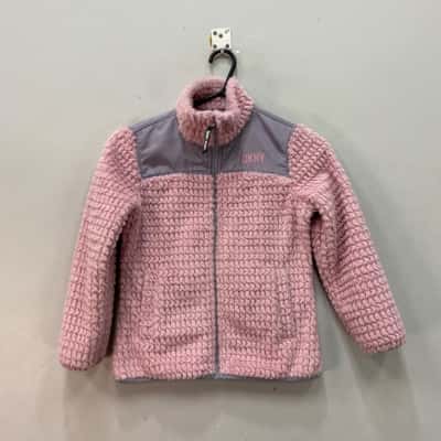 DKNY Jeans Girls  Size 7 / 8 Furry Jackets Grey / Pink  
