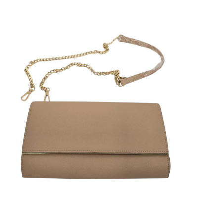 Colette Hayman  Womens Beige Evening Bag with Removable Gold Chain or Clutch