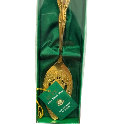 Vintage RODD 24 Carat Gold-Plated Ornate Cake Server – Boxed
