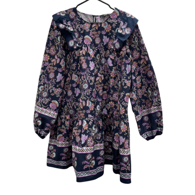 Sportsgirl Womens  Size 12 Long Sleeve Dress Blue / Brown / Floral / Pink  