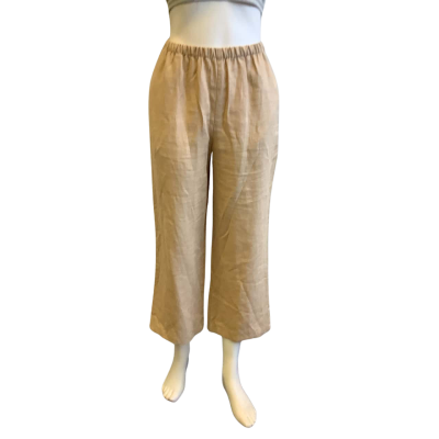 Seed Women's Size 6 Linen Pull On Pant Brown 
