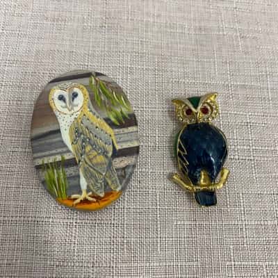 Women's Brooch 2Pieces Owl