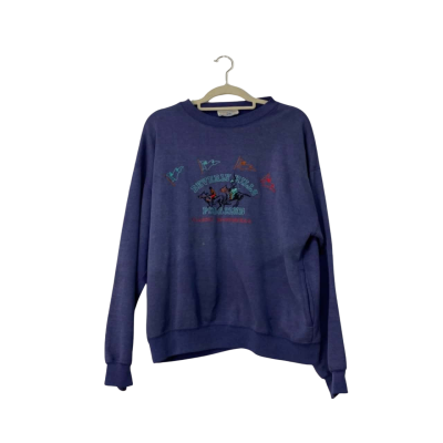 vintage Beverly Hills Polo Club Womens Embroidered Sweatshirt Size M Purple 