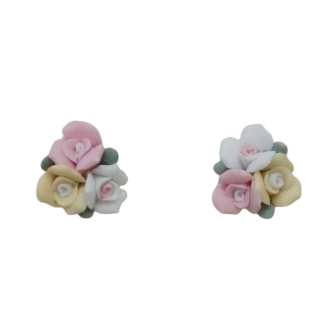 Women's Pink, White & Yellow Flower Earrings