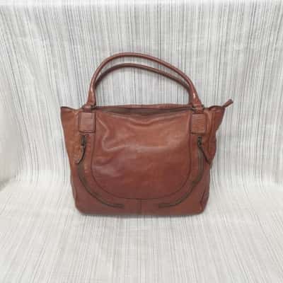 Colorado Classy Dark Tan /Leather /Zip Closure/Under Arm /Handbag