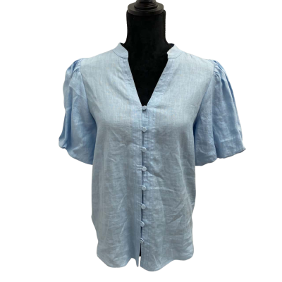 Witchery  Soft Blue Hemp Puff Sleeve Blouse. Size 8. New with tags.