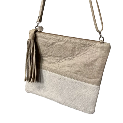 MOOI Womens leather Handbag Beige 