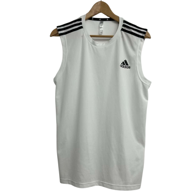 Adidas Mens Size M White Singlet 