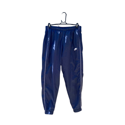 Mens Nike Size L Track Pants Navy Blue / Striped / White 