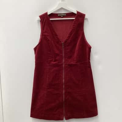 Princess Highway Corduroy Shift Dress Maroon - Size 18