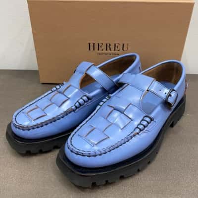 Hereu Womens 25mm Soller Sport Leather Loafers Size 40 Blue 