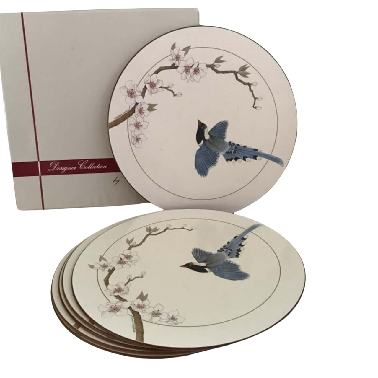 BNIB Set 6 Vintage Jason Placemats Round “BlueMagpie”