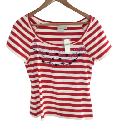 Maeve Womens  Size L T-shirts Blue / Red / White 
