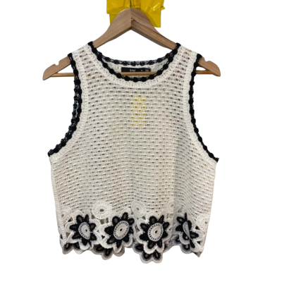BNWT Sportsgirl Size M Cream Sleeveless Knitted Top 