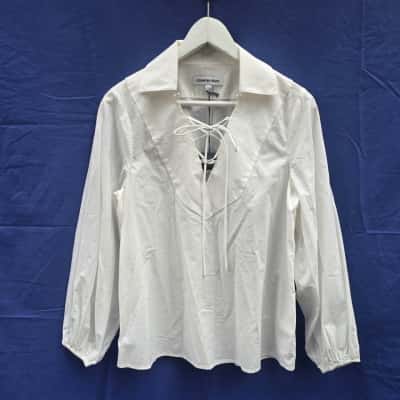 Country Road Womens  Size 4 Long Sleeve Top White 