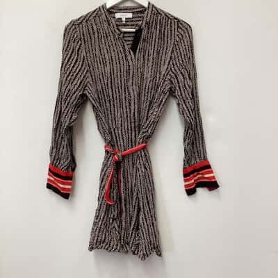 Reiss Womens  Size 10 Black  / Cream / Multicoloured / Red dress