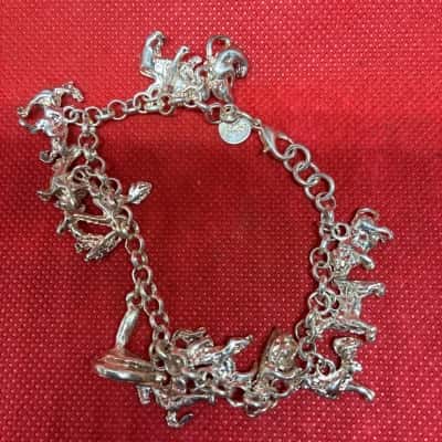 925 Womens Chinese Zodiac Animals Charm Bracelet Silver 