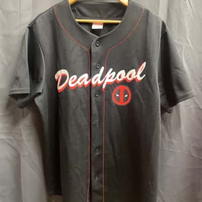 Marvel Mens Size L Deadpool Jersey Top