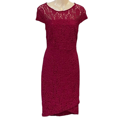 Jacqui-E Womens Size S Bodycon/Short Sleeve Dress Pink