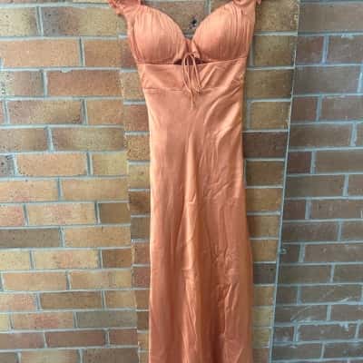  Womens Sage + Paige  Size 8 Midi Dress Orange 