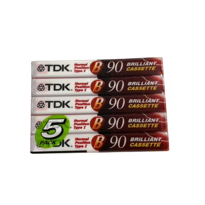 TDK B90 5 Pack Cassette Tapes