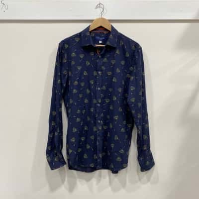 James Harper Mens  Size L Long Sleeve Shirt Blue / Pattern 